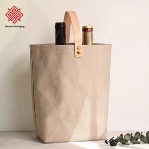 Bolsas de Regalo Personalizadas Baoren para Vino o Champán, con Impresión de Logotipo, Lavables, Resistentes a Desgarros, Hechas de Papel Kraft - Product Image 5