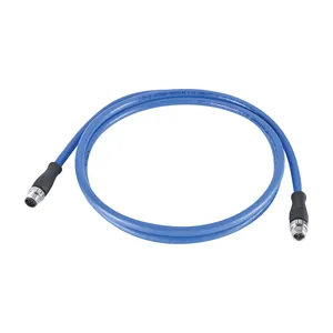 M12 X Code Male To M12 A Code 8pin Male Molded 1m NFPA 130 EN45525 LSZH Certified Cat 7 4x2x24AWG Ethernet Cable