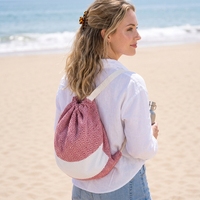 Sac de plage convertible 2-en-1 en tissu turc, sac à dos rayé jacquard, serviette de plage, vente en gros 100x180cm