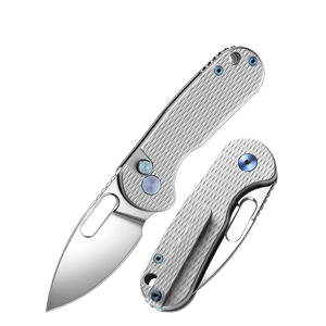 Couteau pliant de camping en acier 14C28N avec manche en alliage de titane, bouton de réglage au pouce, couteau de chasse de qualité supérieure, couteau de poche pour activités de plein air - Product Image 1