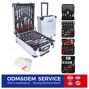 Kit d'outils professionnel de 499 pièces avec valise à roulettes en aluminium, ensemble complet d'outils de réparation automobile et domestique pour les mécaniciens - Product Image 1