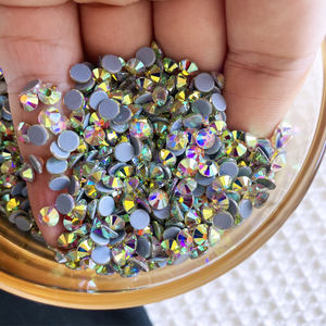 Оптовая продажа, высококачественные хрустальные стеклянные стразы, плоская спина, горячее фиксация, различные размеры, для блесток, рубашки - Product Image 3