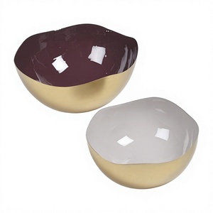 Juego de 2 tazones para frutas de diferentes tamaños, diseño clásico, forma redonda, tazón para dulces y dátiles, del fabricante en India. - Product Image 1