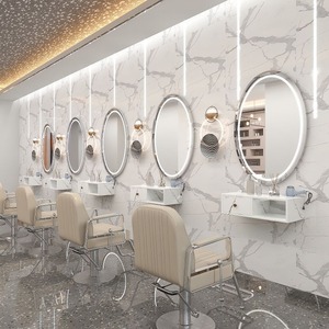 2025 venta de muebles de salón barbería <span class=keywords><strong>espejo</strong></span> especial 90*90cm montaje en pared <span class=keywords><strong>espejo</strong></span> redondo de salón <span class=keywords><strong>con</strong></span> luces LED <span class=keywords><strong>espejo</strong></span> de peluquería - Product Image 6