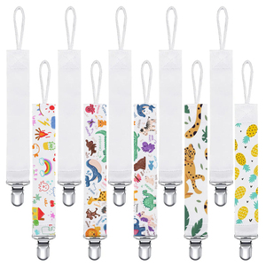 Sublimation Pacifier Clip Chain Blank Polyester Double Side Print Custom Soother Holder Strap Metal Clip <b>Dummy</b> Leash for Baby - Product Image 4