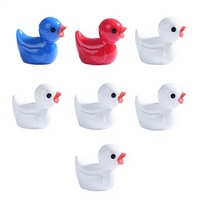 Mini-canards patriotiques du 4 juillet en résine, figurines miniatures rouges, blanches et bleues, en vrac, pour la fête de l'Indépendance, peints à la main, imperméables