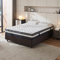 Vente en gros de meubles compressés pour chambre à coucher, matelas hybride de luxe à ressorts ensachés, tissus doux, garantie 10 ans pour l'hôpital, grande taille