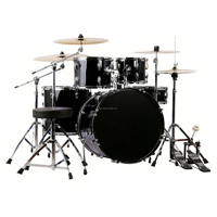 Drum Set Kit With 3 Cymbal with Cymbal Stand and Drum Stool Floor Tom Snare Kick Drum