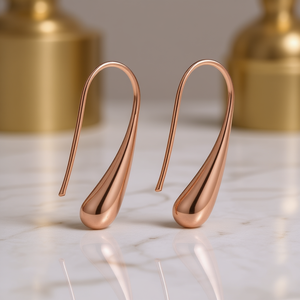 Orecchini a Goccia E2741 in Oro Rosa, Gioielli Classici da Donna in Lega di Zinco - Product Image 2