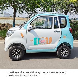 Yeni otomobil ev dört-tekerlekli elektrikli araba 1000W tamamen kapalı elektrikli araç yuvarlak direksiyon kolu tipi yaşlı - Product Image 4