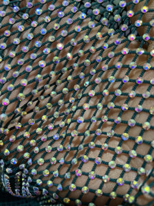 Bán Buôn Sang Trọng Pha Lê Rhinestone Đính Cườm <span class=keywords><strong>Strech</strong></span> Cá Net Ren Vải Telas Con Pedreria - Product Image 3