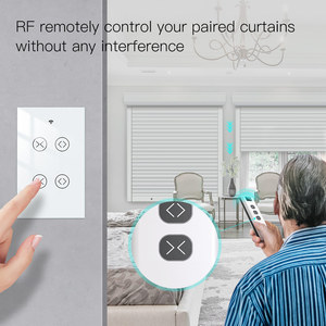 Interrupteur intelligent WiFi RF433 US LangYeao à 2 boutons pour rideaux, panneau tactile pour volets roulants, stores, 600W, compatible avec <span class=keywords><strong>Tuya</strong></span> Alexa Google Home - Product Image 4