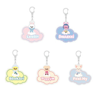 Porte-clés en acrylique personnalisé avec impression UV, transparent, double face, pendentif mignon pour fille, design de dessin animé tendance - Product Image 2