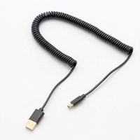 Câble d'extension de chargeur USB de type A à C en spirale enroulée à ressort rapide pour voiture