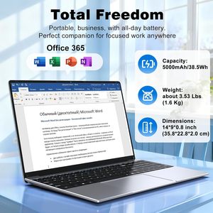 Ordinateur portable MITUNTUN M3 15,6 pouces 16 Go de RAM 512 Go SSD Windows 11 Pro pour étudiants - Product Image 2