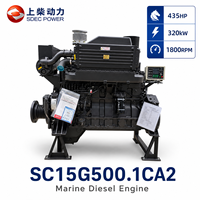 Moteur diesel marin SCDC SDEC SC15G500.1CA2 435HP 1800RPM pour remorqueur, bateau de pêche, alternative au Cummins NTA855