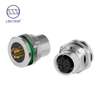 Lshitech 2-17-poliger Edelstahl-Panelstecker mit Kabel, wasserdicht IP67, Frontsteckdose für industrielle Signalsteckverbinder