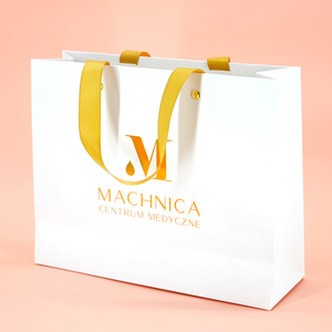 Sac de shopping en papier personnalisé pour boutique avec poignée en ruban, emballage de luxe pour vêtements haut de gamme <span class=keywords><strong>et</strong></span> marques de mode - Product Image 6
