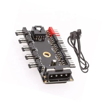 Concentrateur de ventilateur d'ordinateur 10 châssis de route Contrôleur de vitesse de ventilateur PWM Séparateur de ventilateur Câble d'extension Molex 4 broches Autres accessoires informatiques