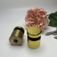 Kit de vis de fixation pour balustrade en verre d'arcade, avec entretoises en verre couleur or champagne à finition réfléchissante et entretoises noires avec vis à tête fraisée