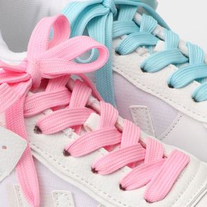 เชือกผูกรองเท้าโพลีเอสเตอร์แบบแบนสองชั้นหนา 1 ซม. สีสันสดใส สำหรับรองเท้ากีฬาบอร์ด รองเท้าผ้าใบ และรองเท้ากีฬา AJ - Product Image 2