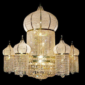 Manufacturer OEM Large Arabic Mosque Crystal Chandelier Luxury Gold Hanging <strong>Lighting</strong> for Islamic Prayer Hall Projects - Product Image 2