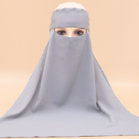 Niqab musulman saoudien arabe élégant, hijab couvrant tout le visage, tissu Nida, voile islamique, niqabs pour femme