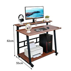 Bureau d'ordinateur pliable en bois simple, mini table mobile pour ordinateur portable, idéal pour petits appartements, chambres et comme table de chevet pliable pour l'école - Product Image 2