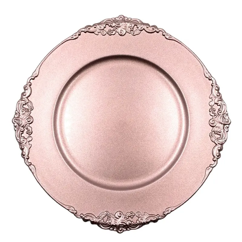 Пластиковые пластины для зарядки из розового золота с антикварным дизайном для аренды