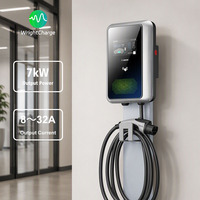 Estación de Carga para Vehículos Eléctricos Comerciales, Wallbox de 7KW/22KW CA, Inteligente, con RFID, Pantalla LCD, OCPP, WiFi, CE, TUV, Tipo 2, Control por Aplicación, UKCA, WrightCharge