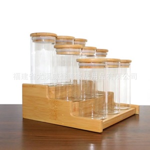Estante de especias de bambú de varios niveles, estante extraíble de tres niveles, estante de almacenamiento de especias de bambú y madera para cocina y hogar. - Product Image 2