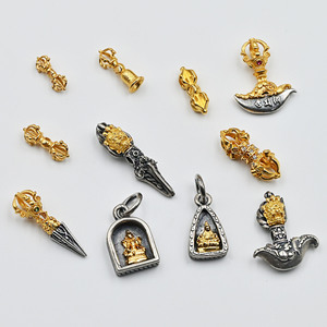 925 hache outil magique démon pilon côté pendentif suspendu style tibétain argent véritable Vajra - Product Image 1
