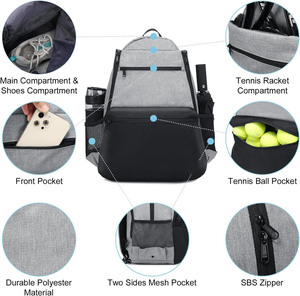 Free sample Simple Fashion Wholesale Custom Waterproof Dustproof Casual Sports <b>Bag</b> 6 Racket <b>Bag</b> Head Beach Tennis <b>Bags</b> - Product Image 6