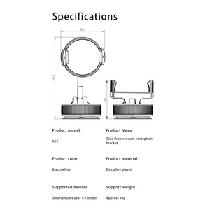 Ditingkatkan 360 °   Penyangga Ponsel Magnetik + Klip Dual-Lock dengan Cangkir Hisap Vakum Nano Gel untuk iPhone dan Ponsel <span class=keywords><strong>Android</strong></span> - Product Image 6