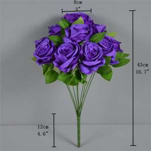 حرير اصطناعي 10 رؤوس باقة ورد زهرة نوعية جيدة سعر المصنع حفل زفاف ديكور داخلي باقة ورد صناعي - Product Image 2