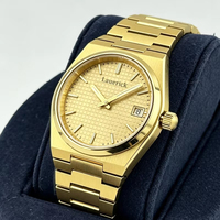 Jam Tangan Otomatis Pria PRX Lapis Emas Terintegrasi Baja Tahan Karat Mesin ETA Dial Tekstur Bercahaya T137 Jam Mekanik Laris