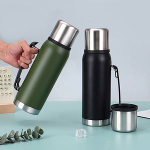 <b>Large</b> 1200ml Double Wall Stainless Steel Travel <b>Mug</b> Handle Vacuum Insulated 6-12 Hours Thermal Insulation Eco-friendly Tumbler - Product Image 2