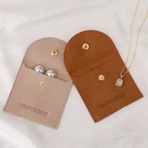 Pochette à bijoux verte créative style enveloppe, personnalisable avec votre marque, gaufrage accepté, fermeture à bouton-pression, conteneur à bijoux - Product Image 5