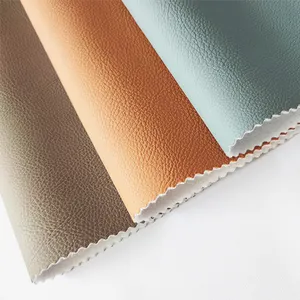 China Factory Soft Lychee Leather Tela Para Custom Design 100% Polyester Sofa Leather Fabric