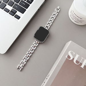Di lusso tre perline da donna sottile in metallo in acciaio inossidabile Smart <span class=keywords><strong>Watch</strong></span> cinturino per <span class=keywords><strong>Apple</strong></span> <span class=keywords><strong>Watch</strong></span> Ultra 9 8 7 <span class=keywords><strong>6</strong></span> per iWatch cinturino - Product Image 3