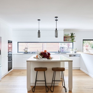 Mobile da Cucina Bianco Lucido Long <span class=keywords><strong>Island</strong></span> <span class=keywords><strong>2</strong></span> Pac Door con Design Gratuito - Product Image 6