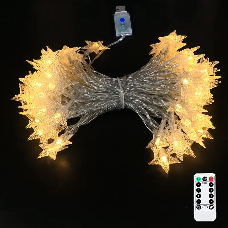 10M 80 Leds Star Shaped LED Fairy String Lights Baby Home Decor Lighting For Christmas Wedding Holiday Party Decoration