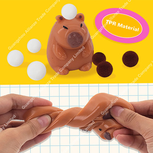 Jouets de décompression Capybara mignons et émotionnellement stables, 3 styles, en TPR, en forme de triangle, de rond et de biscuit, jouet extensible à presser - Product Image 5