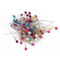 200 épingles à tête perlée écologiques et colorées en acier, pour couture, quilting, confection de robes et travaux manuels