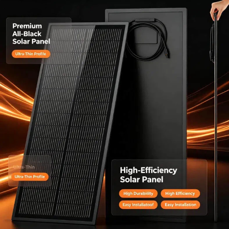 <strong>100W</strong> 120W 160W 350W All Black ETFE <strong>Flexible</strong> <strong>Solar</strong> <strong>Panel</strong> Ultra Slim Semi <strong>Rigid</strong> Monocrystalline <strong>Solar</strong> <strong>Panel</strong> for <strong>RV</strong> Camper