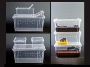 Basit orta çeşitli boyutları kuluçka sürüngen üreme kutusu plastik şeffaf istiflenebilir havalandırmalı sürüngen taşıma kutusu - Product Image 3