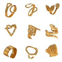JZ134 Bagues en Acier Inoxydable de Gros, Personnalité Hip Hop, Bague en Acier Titane, Design Cœur Croisé Ouvert d'Amour, Bijoux en Gros