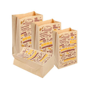 Bolsa de Papel Kraft para Comida para Llevar, con Fondo Cuadrado, sin Asas, Bolsas de Papel Marrón SOS con su Propio Logotipo - Product Image 1