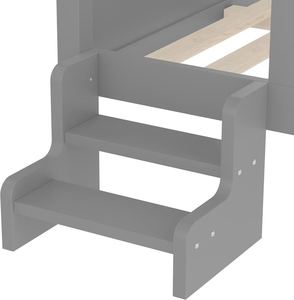 Cama Infantil con Diseño de Estrella, Ventana en el Techo, para Niños y Niñas Adolescentes, de Madera Maciza, Escaleras Bajas, Librería y <span class=keywords><strong>Pizarra</strong></span> - Product Image 5