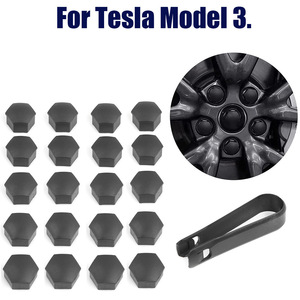 ชุดฝาครอบดุมล้อ Tesla Model 3 Y สีดำด้าน อลูมิเนียม 5 รู 114.3 มม. PCD ฝาครอบสกรูสำหรับรถยนต์ - Product Image 3